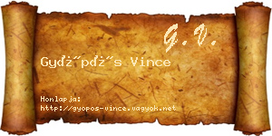 Gyöpös Vince névjegykártya